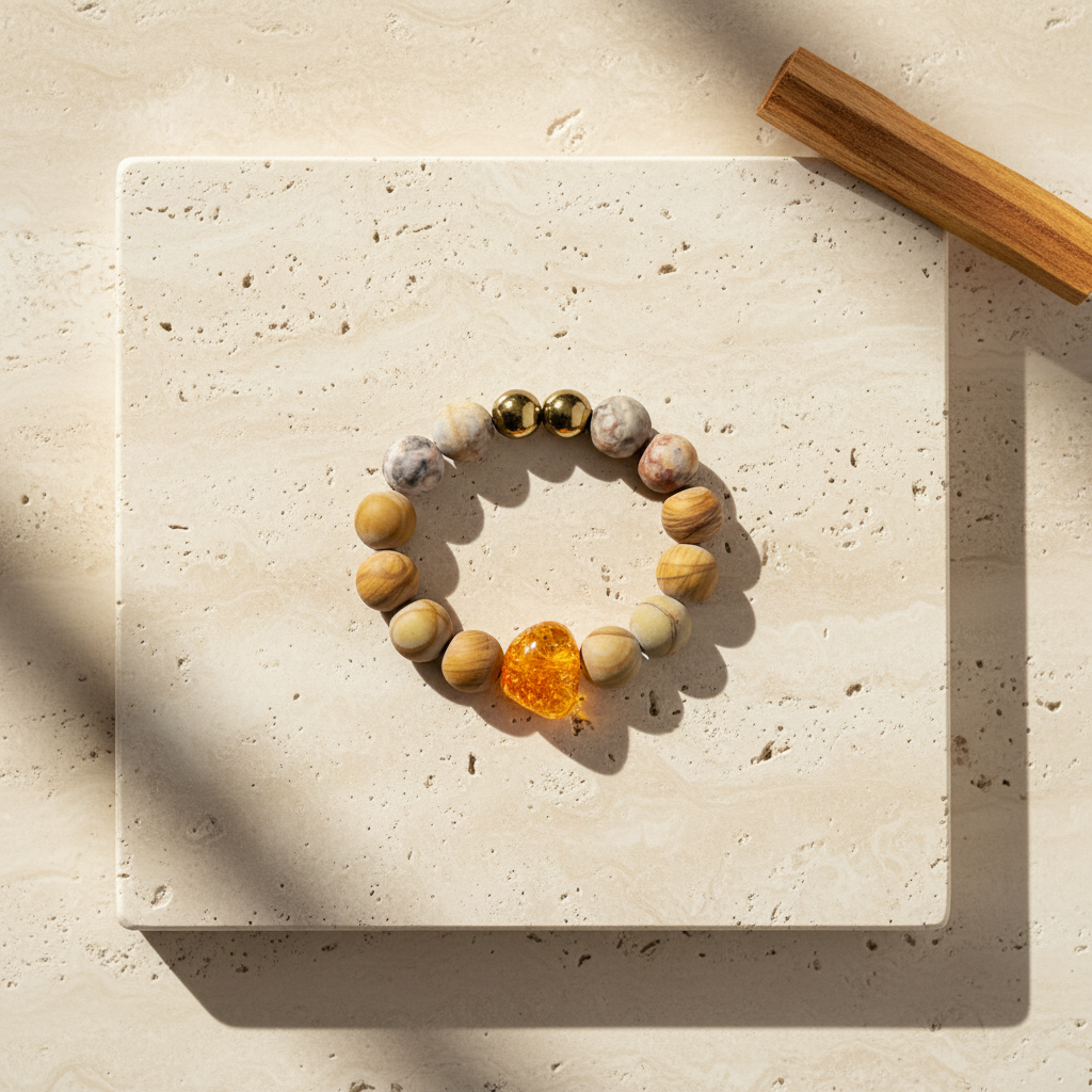 Amber & Earth Elements Bracelet - The Solar Ember – Lakshmi Design