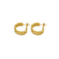 3-Line Twisted Semicircle Earrings