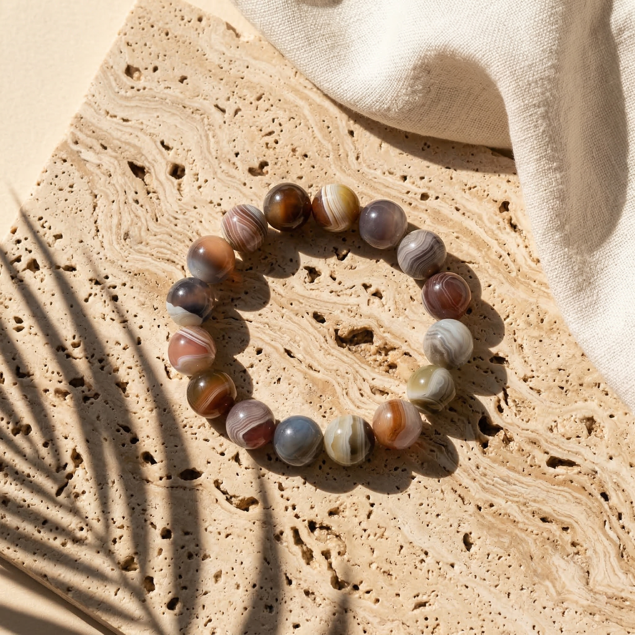 Botswana Banded Agate Bracelet - The Terra Tapestry