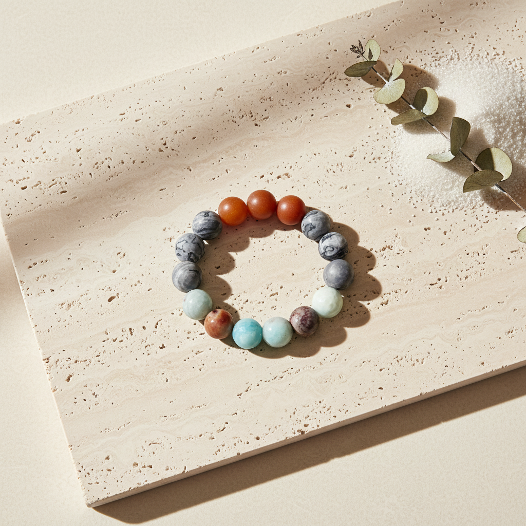 Amazonite, Carnelian & Sodalite Bracelet - The Radiant Horizon