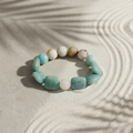 Amazonite & Clear Quartz Statement Bracelet - The Luminous Horizon