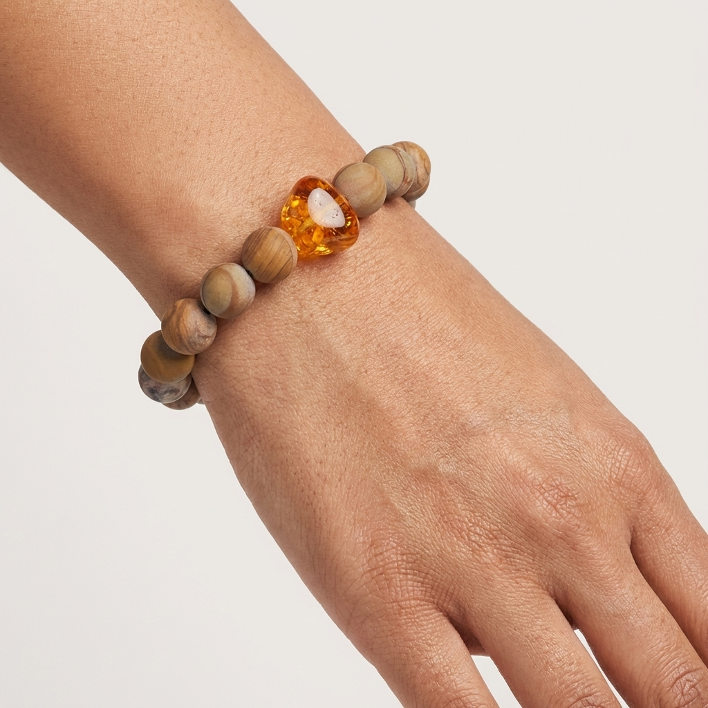 Amber & Earth Elements Bracelet - The Solar Ember