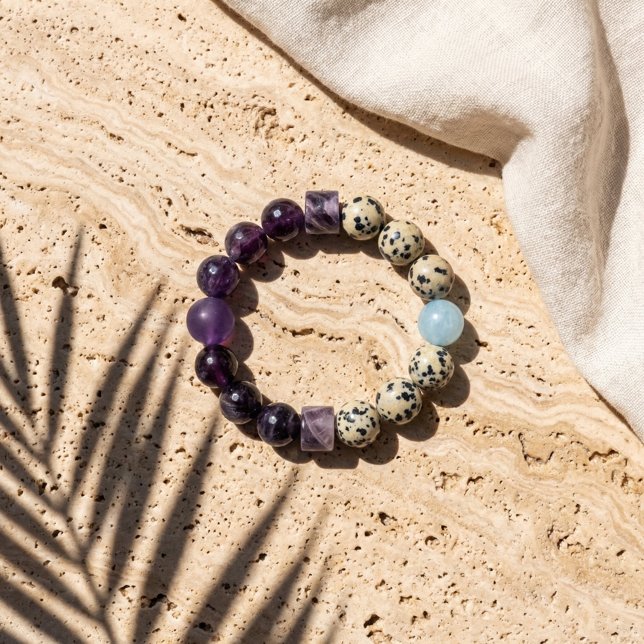 Amethyst & Dalmatian Jasper Bracelet - The Spirited Balance