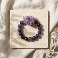 Amethyst Statement Bracelet - Raw Druzy & Faceted Gemstones