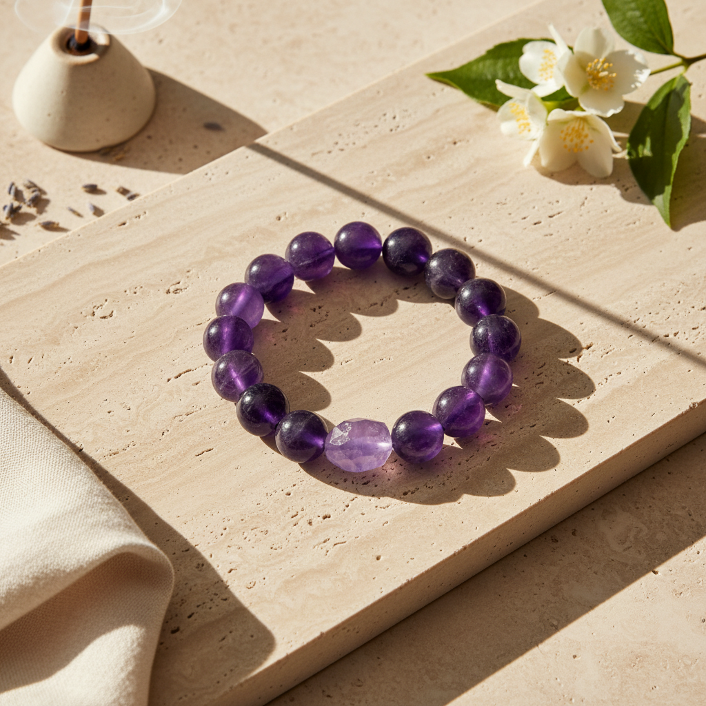 Amethyst Statement Bracelet - The Celestial Anchor