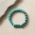Azure Geometric Mosaic Bracelet - Sea Sediment Jasper & Turquoise