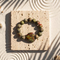 Bloodstone Heart Statement Bracelet - The Courageous Anchor