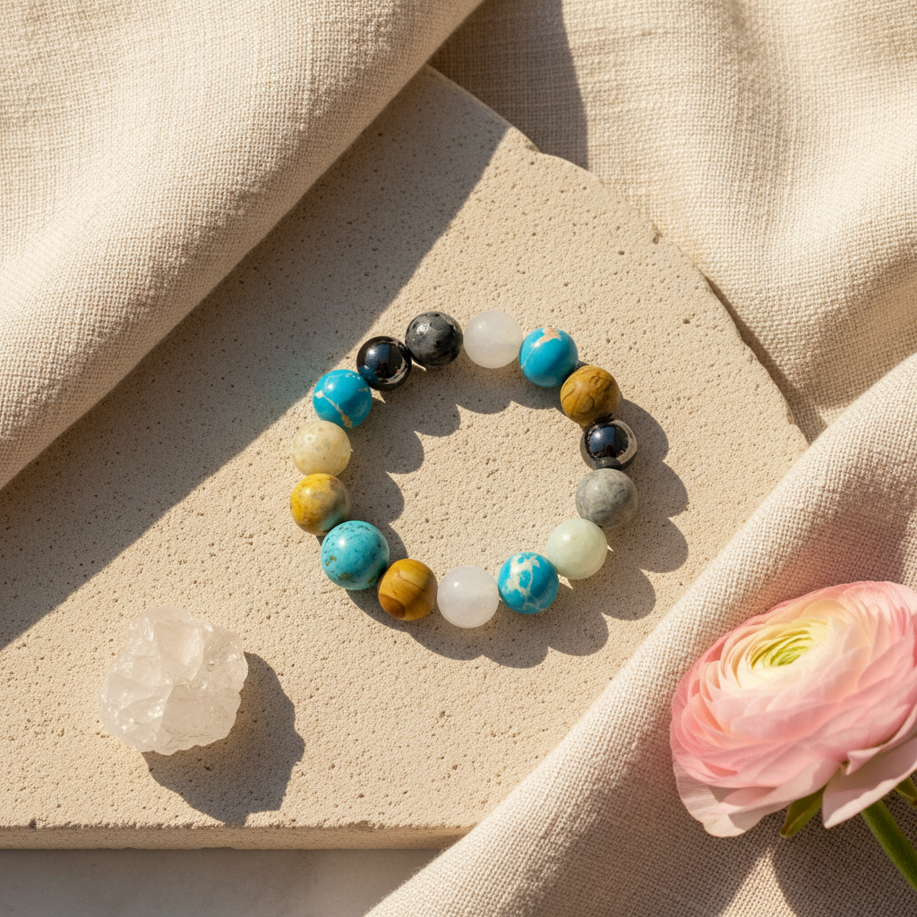 Blue Sea Sediment Jasper & Multi-Stone Bracelet - The Global Alignment