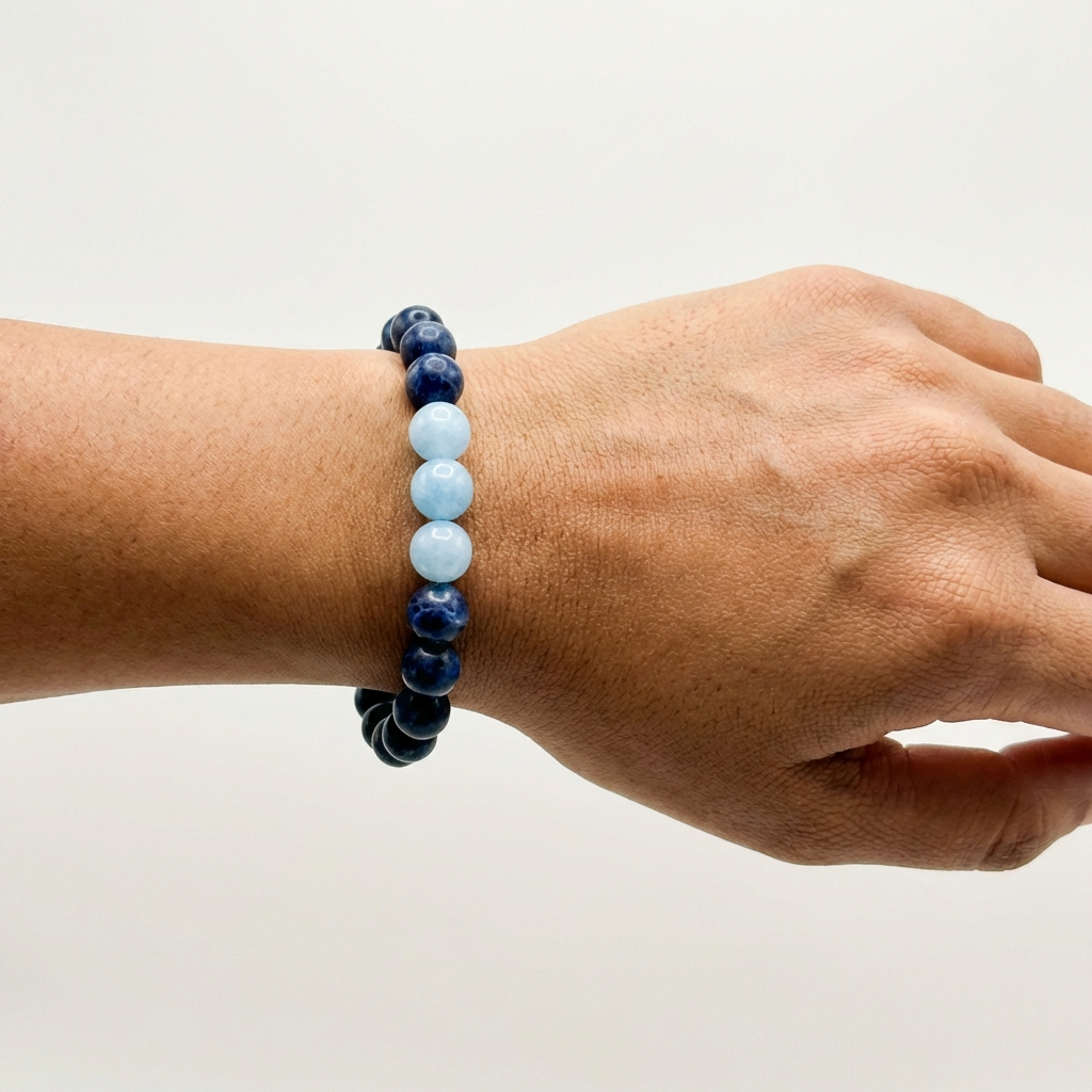 Blue Sodalite & Aquamarine Bracelet - The Ocean Serenity