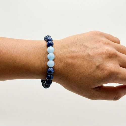 Blue Sodalite & Aquamarine Bracelet - The Ocean Serenity
