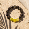 Bronzite & Yellow Fire Agate Bracelet - The Solar Guardian