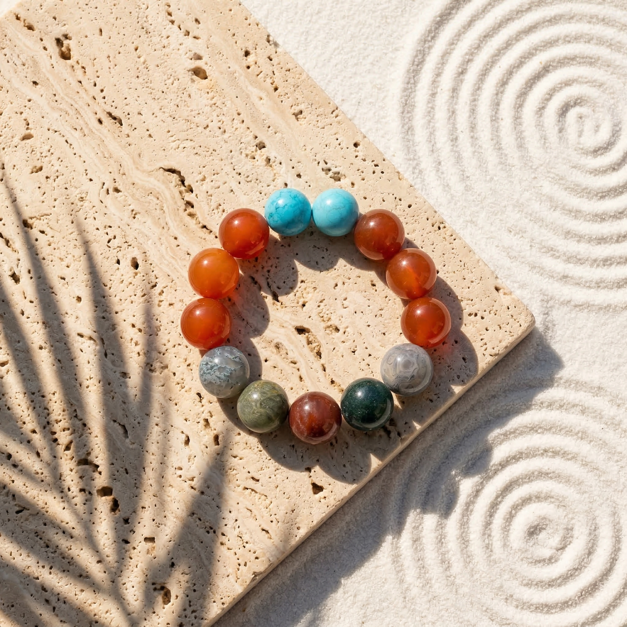 Carnelian, Turquoise & Agate Bracelet - The Radiant Harmony