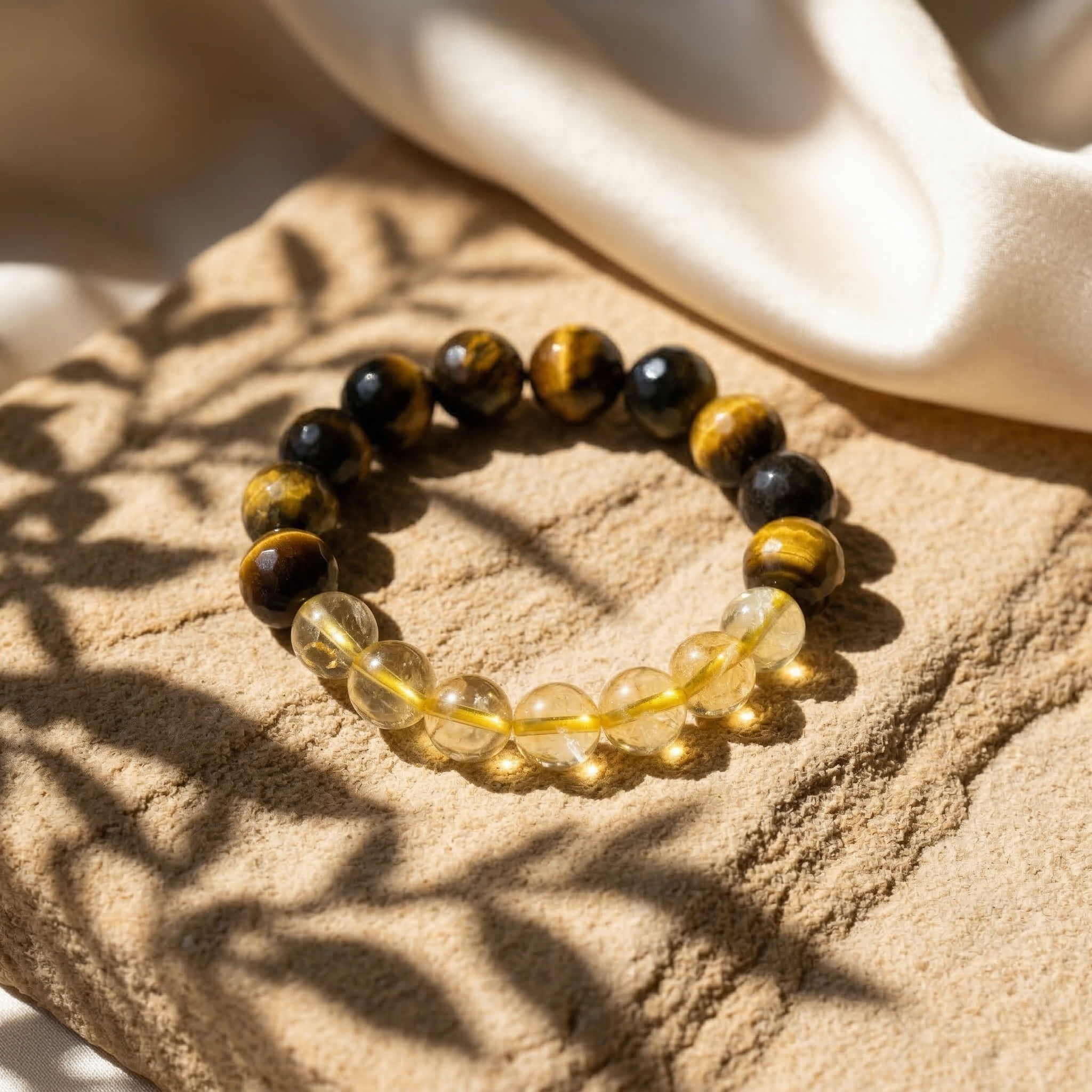 Citrine & Faceted Tiger’s Eye Bracelet - The Solar Success
