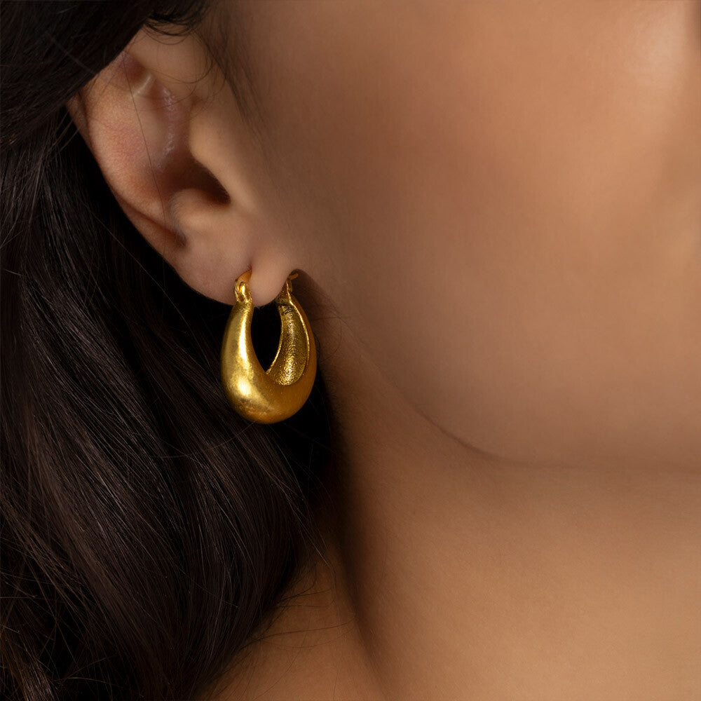 Domed Half Moon Earrings