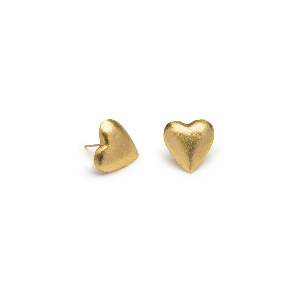 Domed Heart Earrings