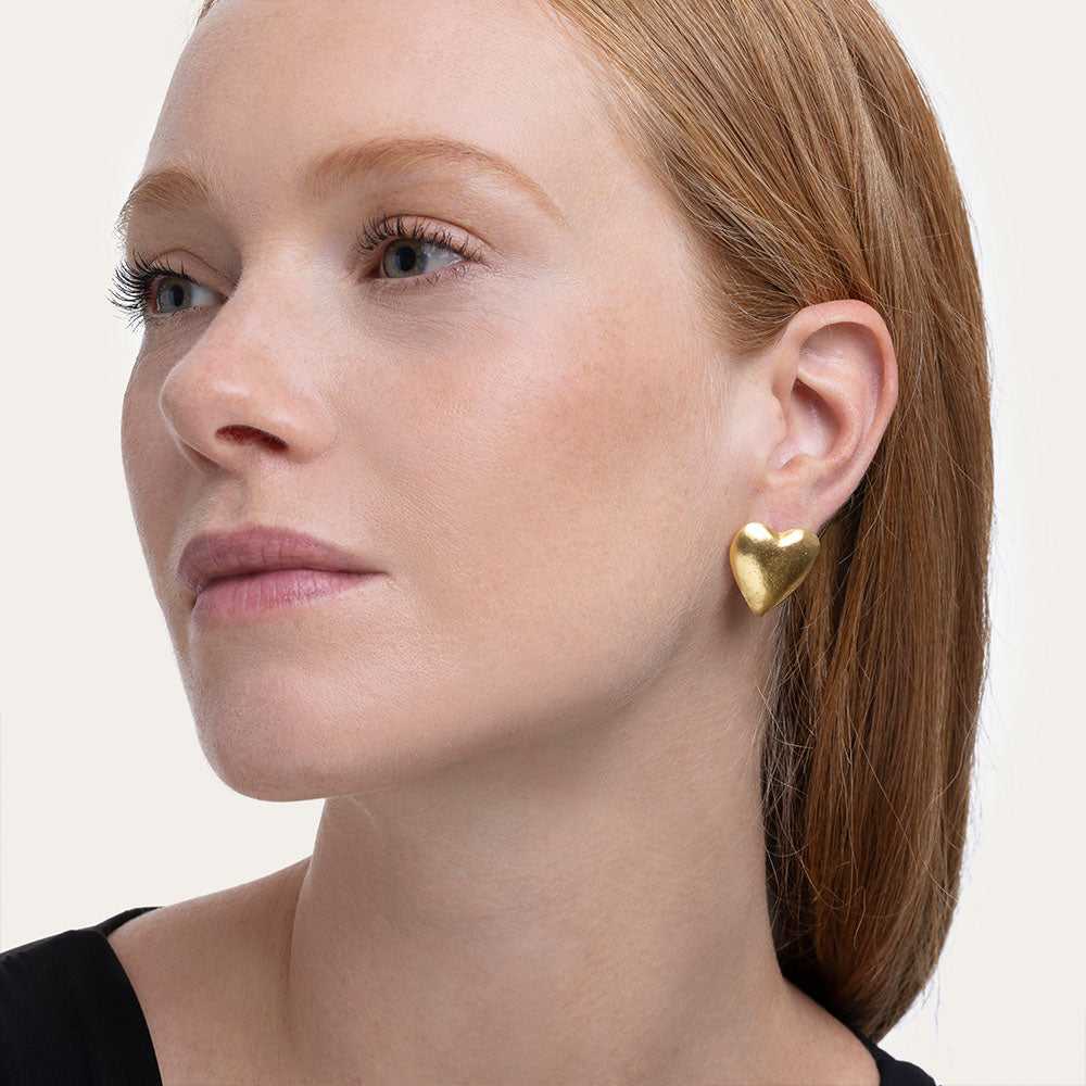 Domed Heart Earrings