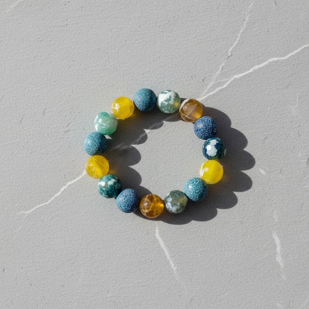 Dragon Vein Agate Bracelet - The Sunlit Lagoon
