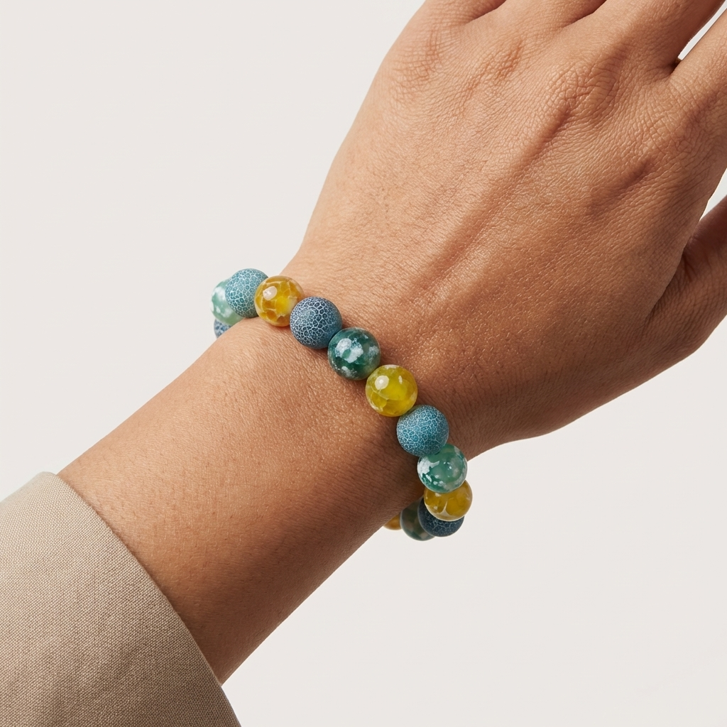 Dragon Vein Agate Bracelet - The Sunlit Lagoon