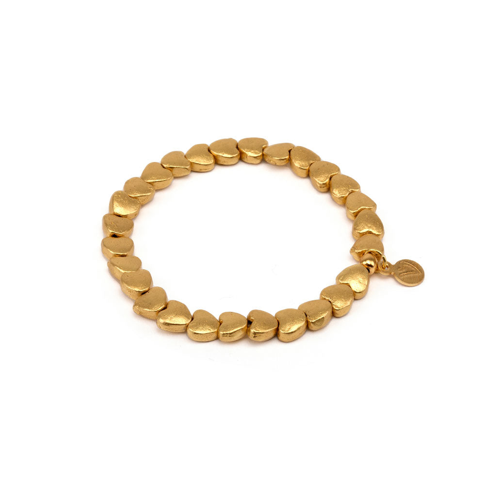 Elastic Smooth Hearts Bracelet