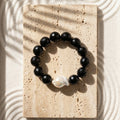 Faceted Black Onyx & Baroque Pearl Bracelet - The Sovereign Anchor