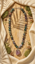 Faceted Indian Agate & Raw Amethyst Necklace - The Sage’s Vision