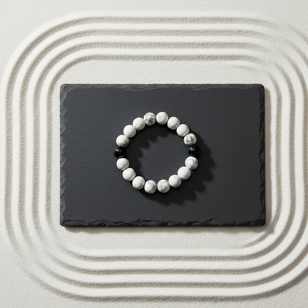 Howlite & Black Onyx Bracelet - The Balance of Being