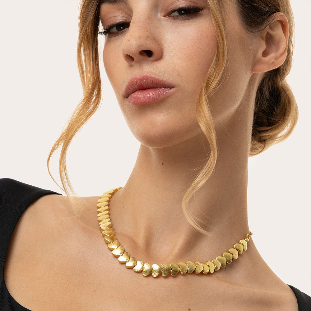 In-Line Hearts Necklace