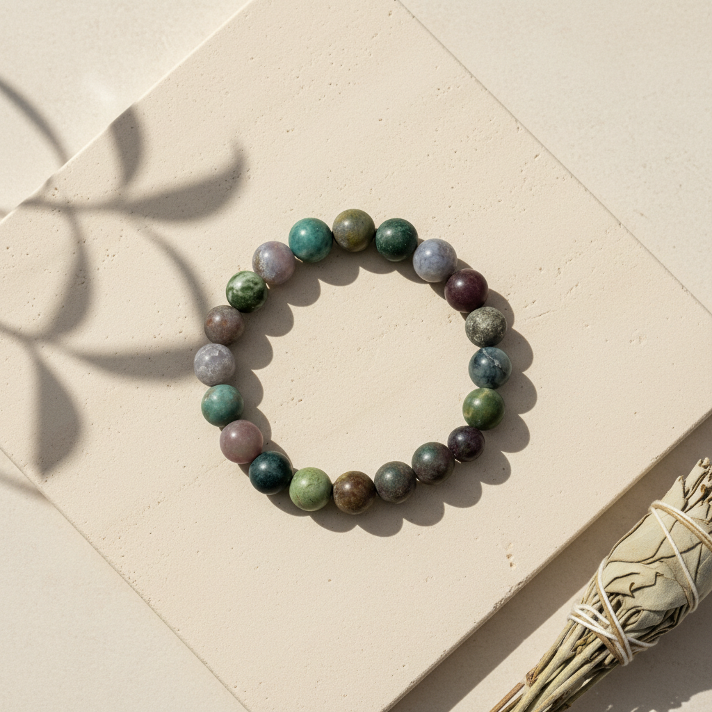 Indian Agate Mosaic Bracelet - The Eternal Harmony
