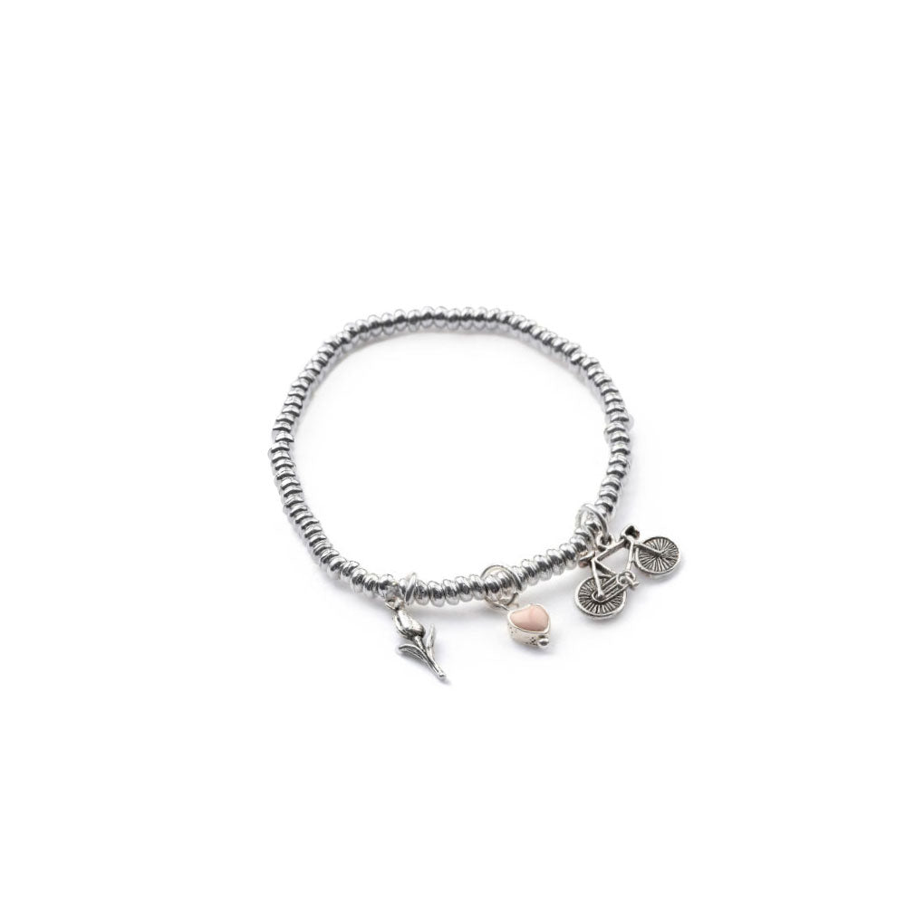Silver Bicycle Charm Bracelet