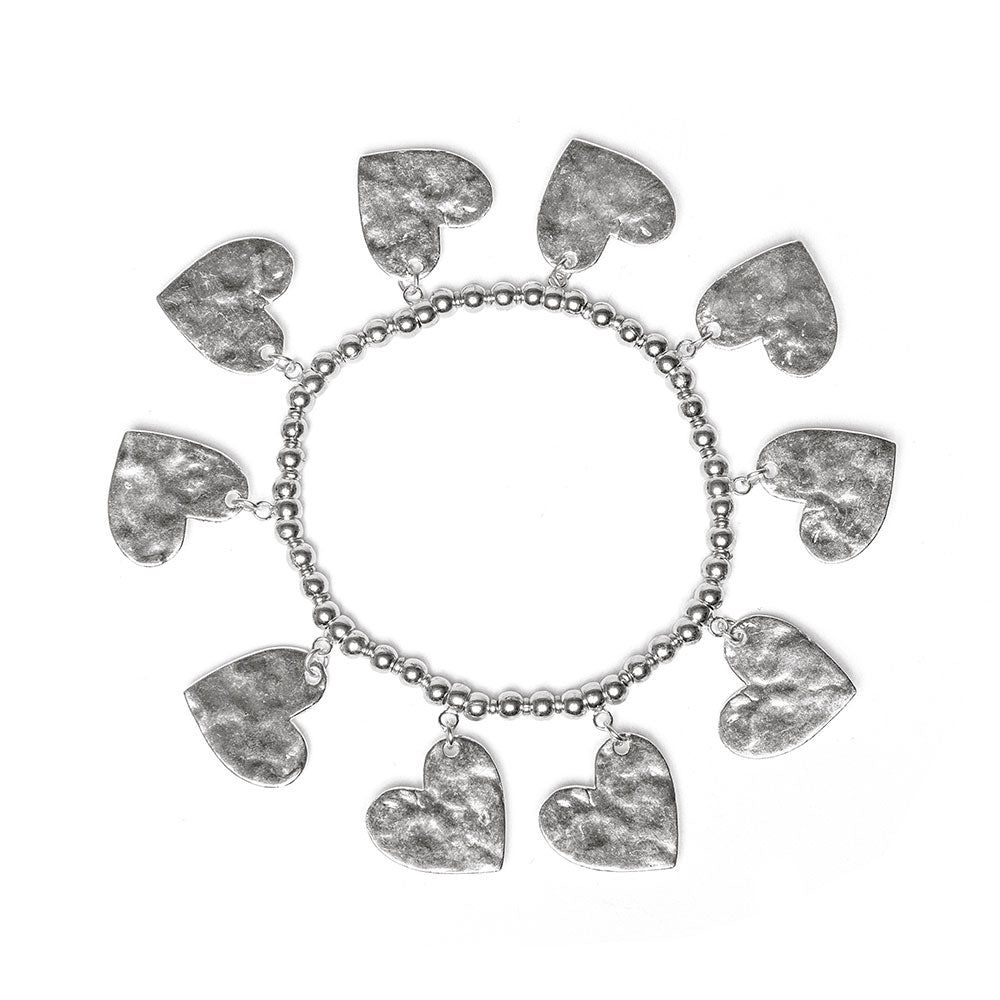 ELASTIC BRACELET HAMMERED HEARTS