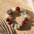 Labradorite, Opal & Carnelian Statement Bracelet - The Cosmic Symphony