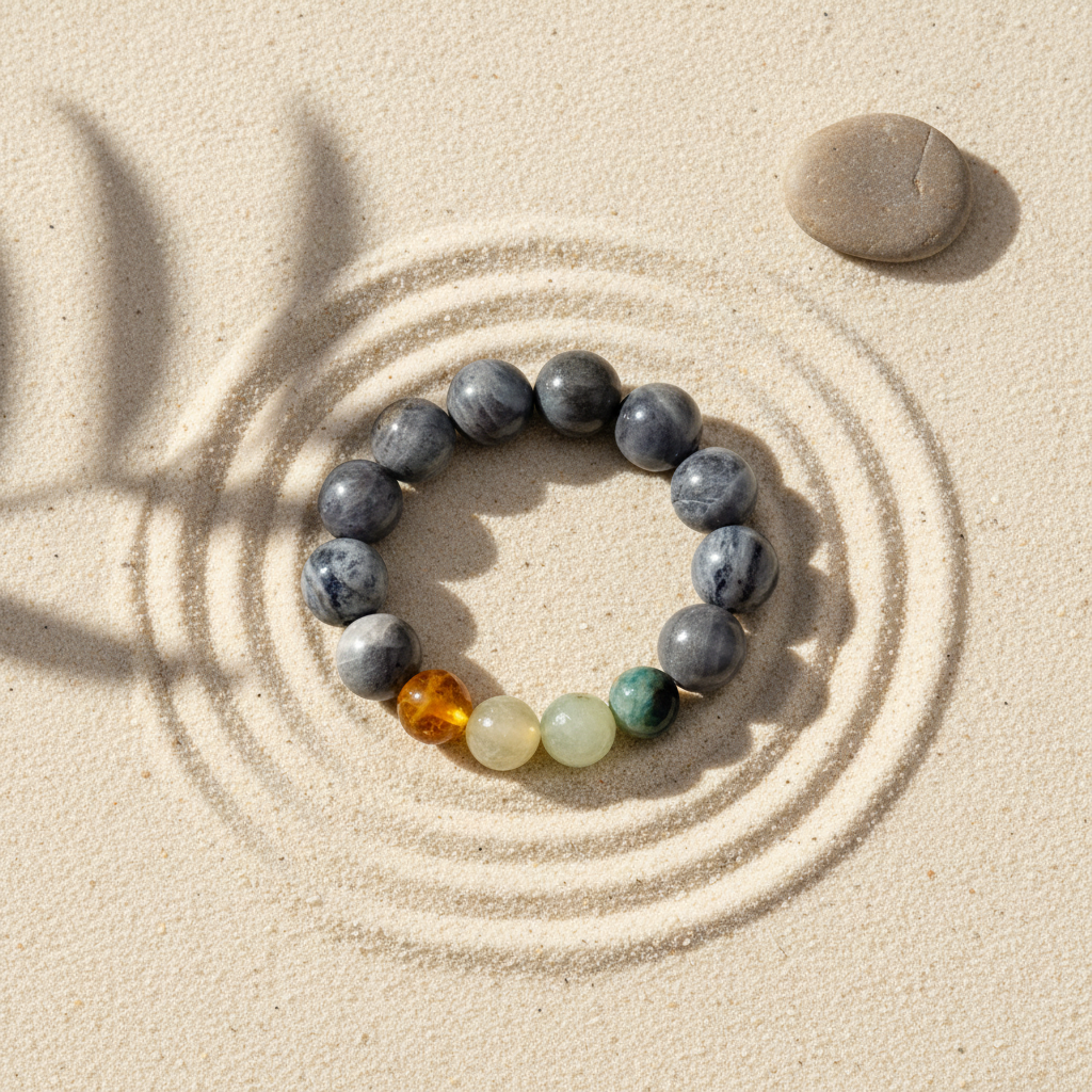 Labradorite & Snakeskin Agate Bracelet - The Mystic Guardian