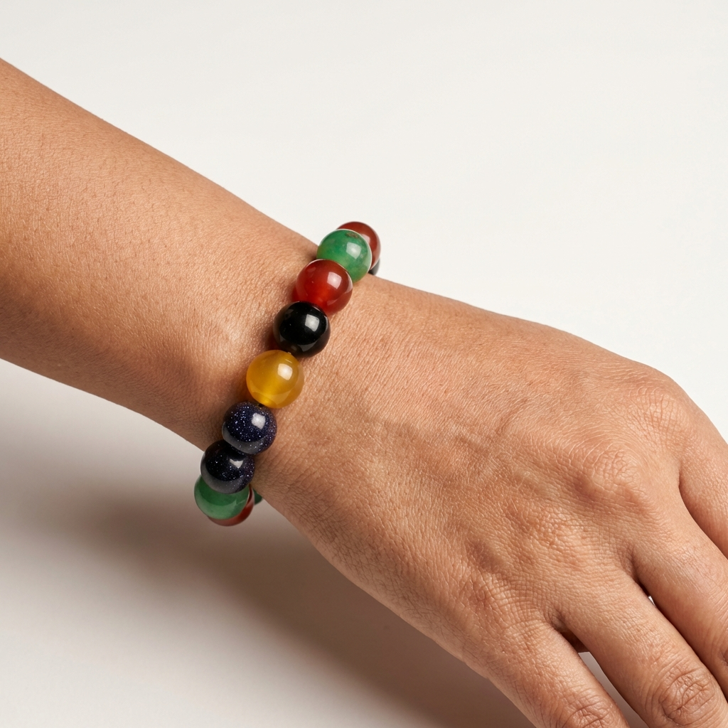 Mixed Agate & Blue Sandstone Bracelet - The Cosmic Balance
