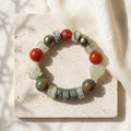 "Earth & Fire" Mixed Gemstone Bracelet - Carnelian, Agate, and Pyrite
