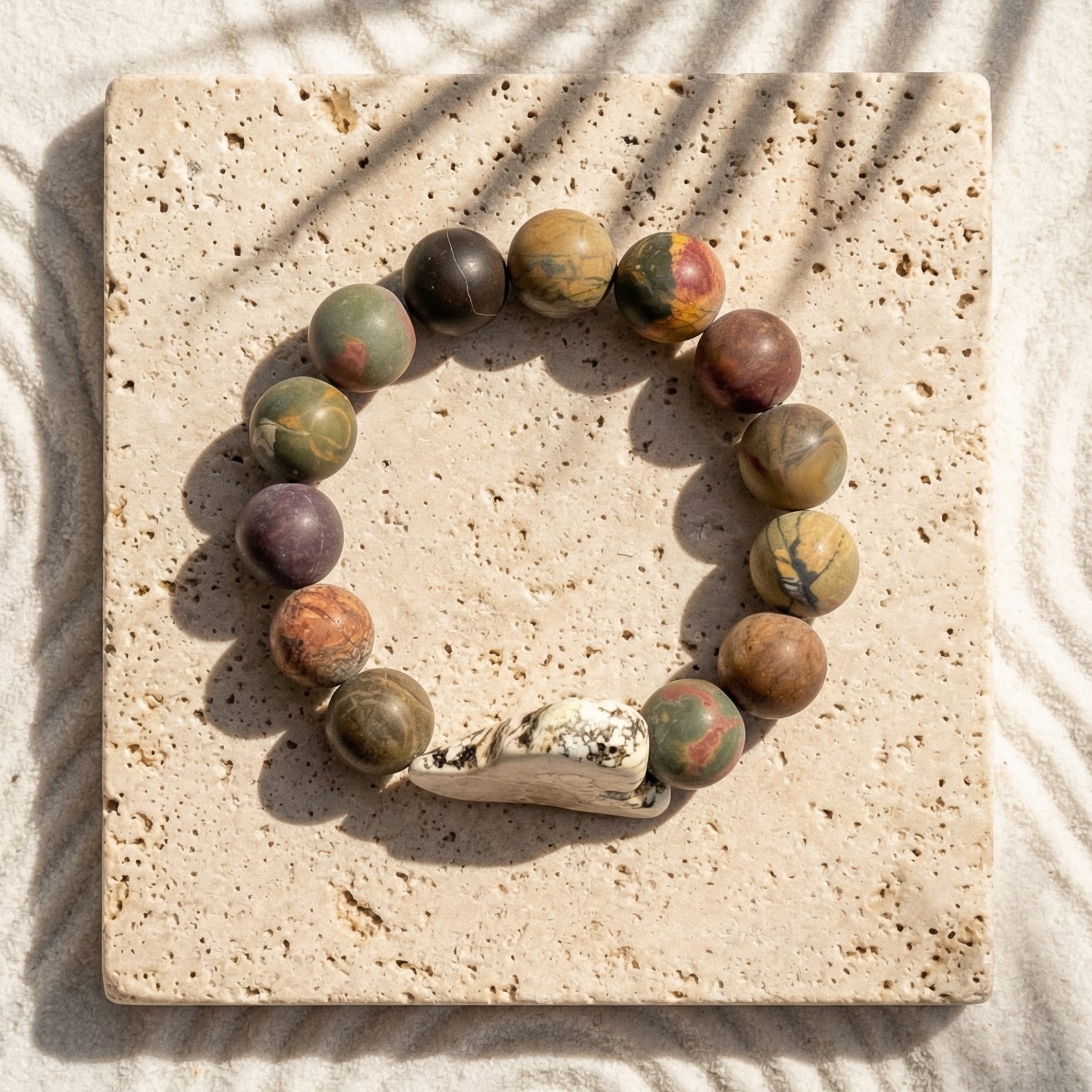 Picasso Jasper & Howlite Bracelet - The Soulful Journey