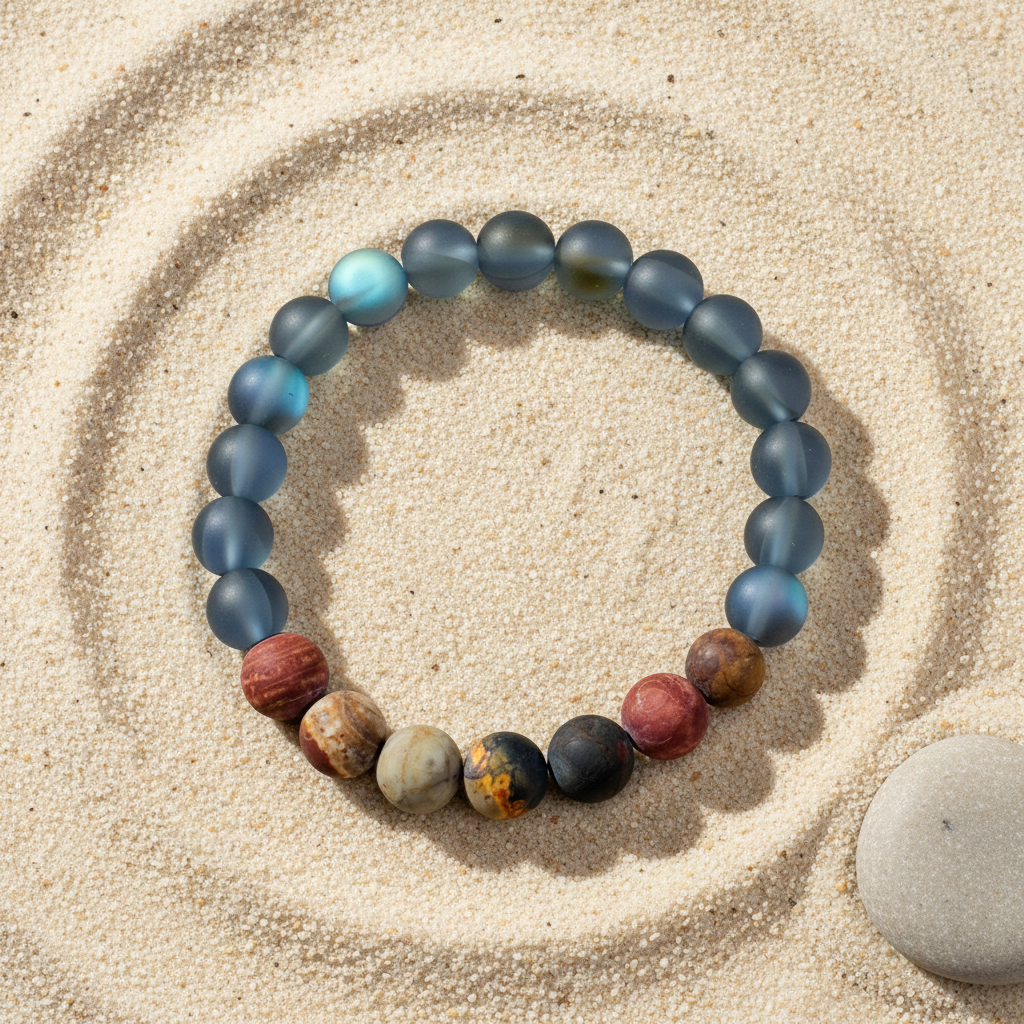 Picasso Jasper & Mermaid Glass Bracelet - The Ethereal Shore