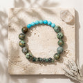 "Evolved Earth" Bracelet - Polished & Raw African Turquoise with Blue Turquoise