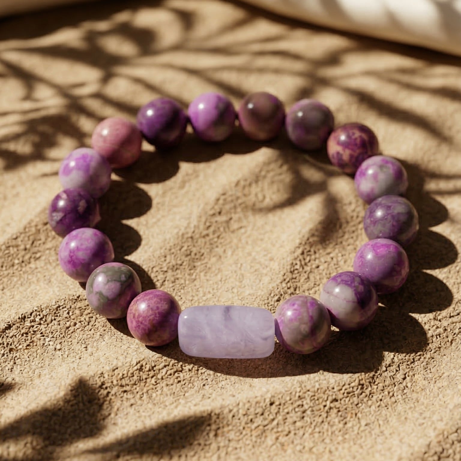 Purple Jasper & Lepidolite Statement Bracelet - The Violet Horizon