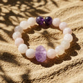 Rose Quartz & Faceted Amethyst Bracelet - The Serene Wisdom