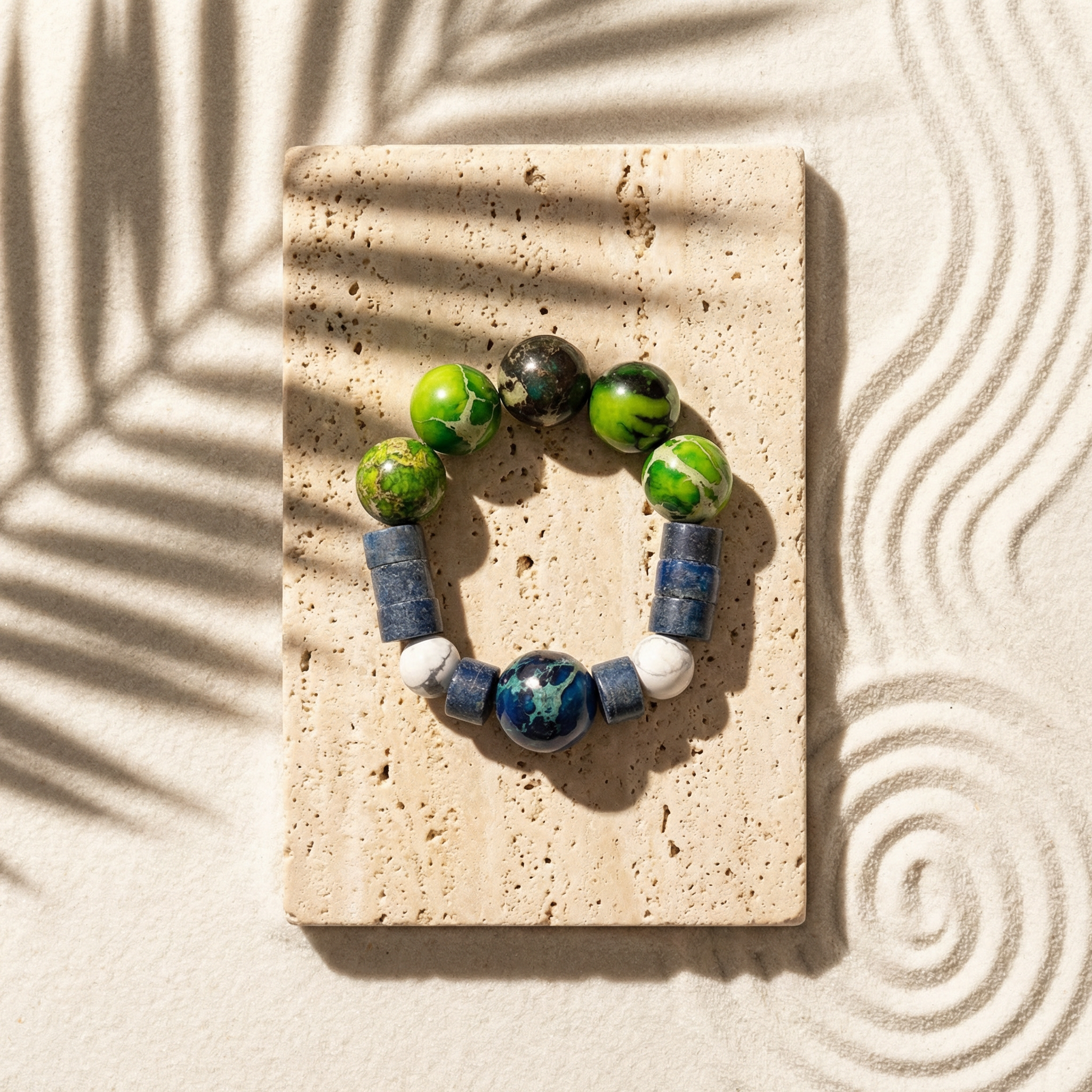 Sea Sediment Jasper & Lapis Lazuli Bracelet - The Earthly Horizon