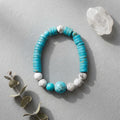 "Serene Sky" Bracelet - Turquoise Heishi & Marbled Howlite