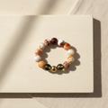 Snakeskin Agate, Smoky Quartz & Pyrite Bracelet - The Grounded Radiance