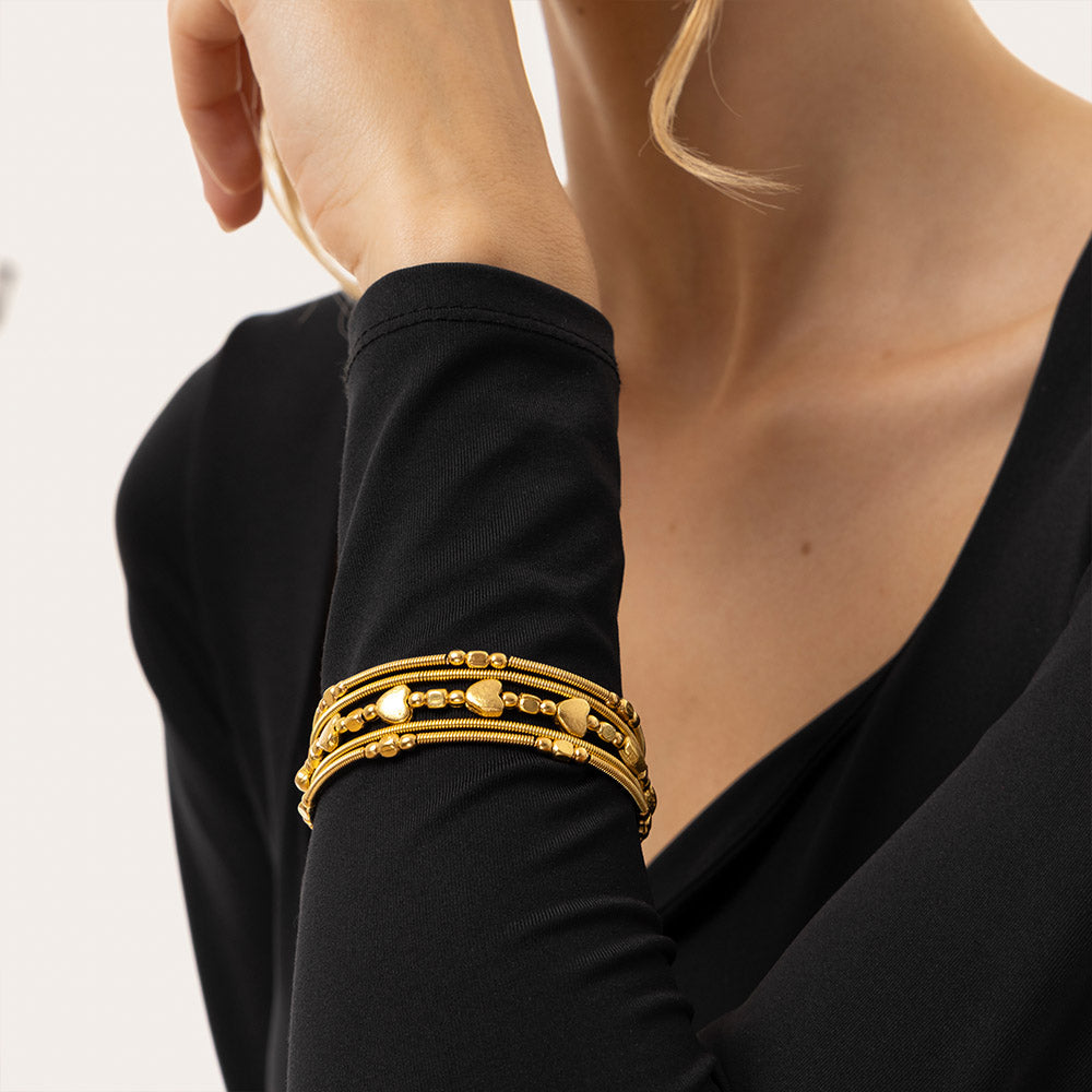 Spring Coil Hearts Bracelet