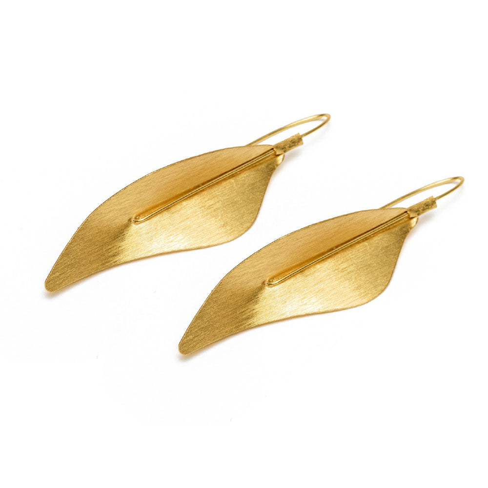 Threader Leaf Plate Earrings