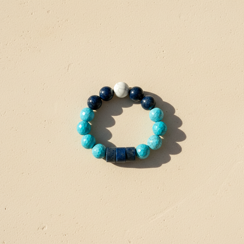 Turquoise, Lapis Lazuli & Howlite Bracelet - The Visionary Anchor