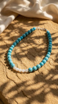 Turquoise & Luminous Quartz Necklace - The Azure Purity