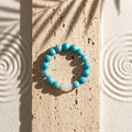 Turquoise & White Druzy Agate Statement Bracelet - The Starlit Shore