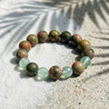 Unakite Jasper & Peridot Bracelet - The Heart Harmony