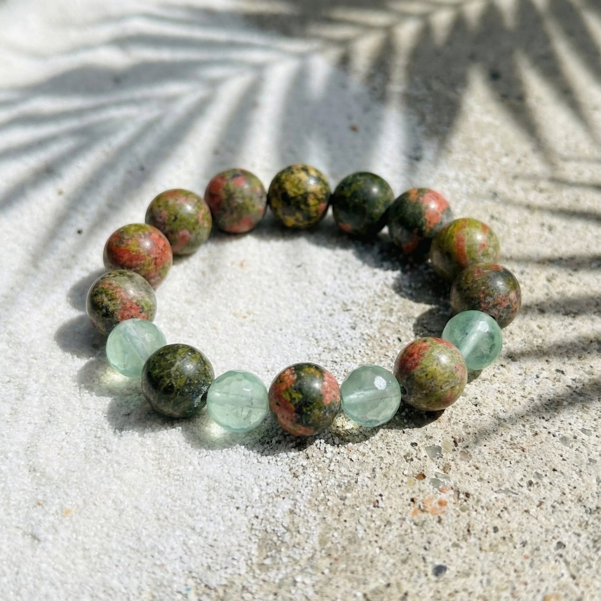 Unakite Jasper & Peridot Bracelet - The Heart Harmony