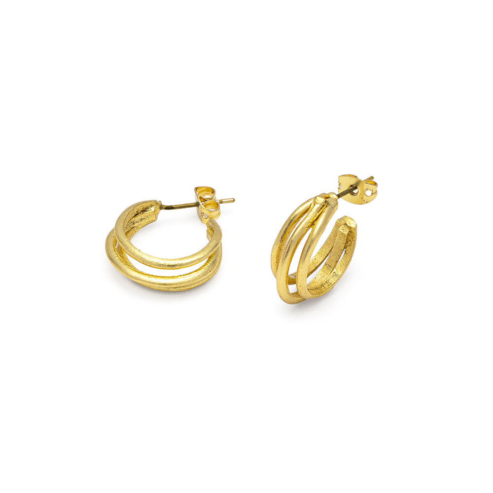 Woven Line Semicircle Earrings